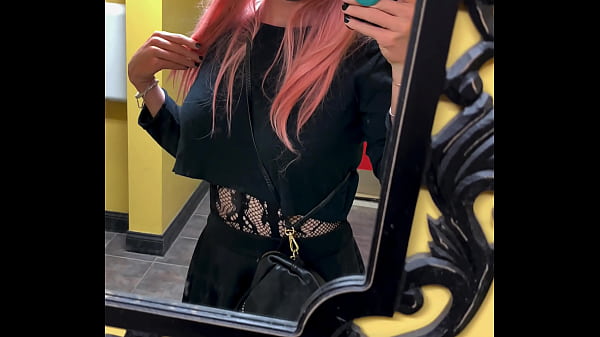 Hot Crossdresser in Public Bathroom
