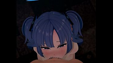 Hayase Yuuka Blowjob Blue Archive Hentai Mmd 3D Blue Hair (Trailer)