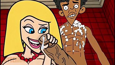 Two Cartoons: &quot_Slutty stepmom jerks off stepson's cock in the shower&quot_ and &quot_Married slut stars in interracial porn with Black men,&quot_ plus anal bonus from a married couple
